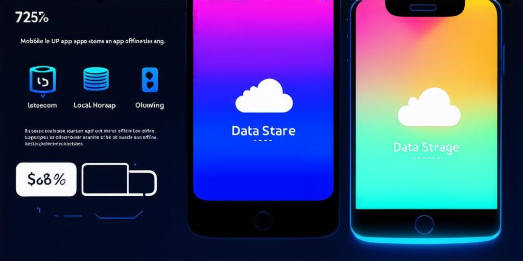 Where is data stored in mobile app development?